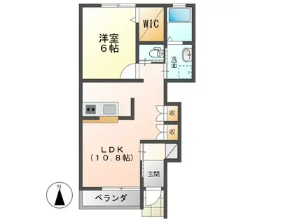 パレット(1LDK/1階)の間取り写真