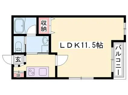 LEVENSE(1K/1階)の間取り写真