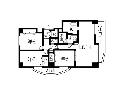 プレインアヴェニュー(3LDK/7階)の間取り写真