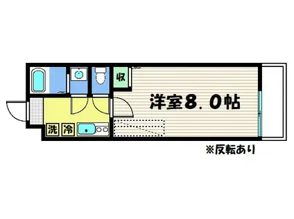 フラッティ千本二本松町(1K/3階)の間取り写真