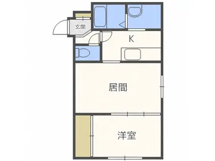 ラピスラズリN28(1LDK/1階)の間取り写真
