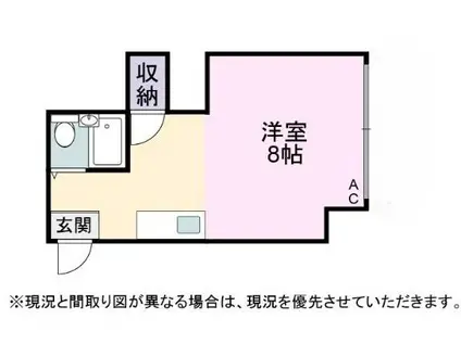 シャトル城町(ワンルーム/1階)の間取り写真