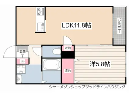 カーサアトリオSK(1LDK/1階)の間取り写真
