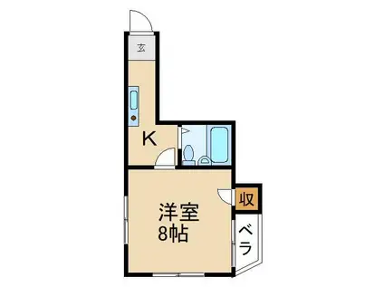 グリーンハイツ(1K/3階)の間取り写真