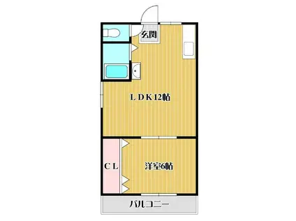 クロダマンション(1LDK/2階)の間取り写真