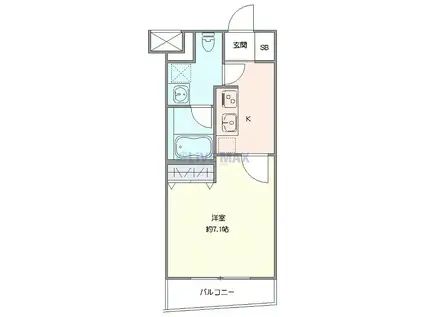 クレヴィスタ成増II(1K/2階)の間取り写真