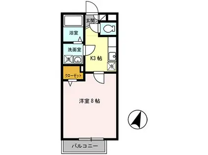 HAL仁川(1K/2階)の間取り写真