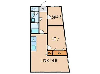 青木マンション(2LDK/3階)の間取り写真