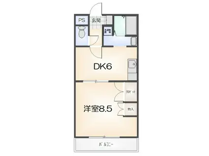 中山ビル第1(1DK/1階)の間取り写真