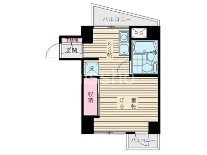 ベテ平林(ワンルーム/3階)の間取り写真