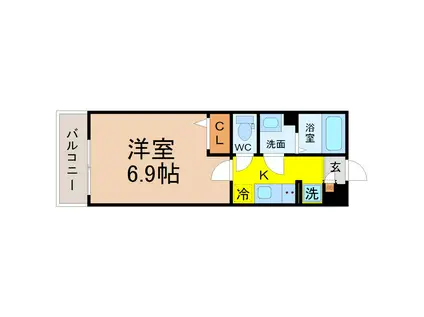 リブリ・覚王山I(1K/2階)の間取り写真