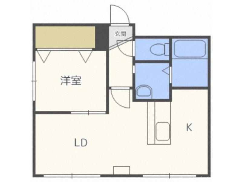ハイムクローネ(1LDK/4階)の間取り写真