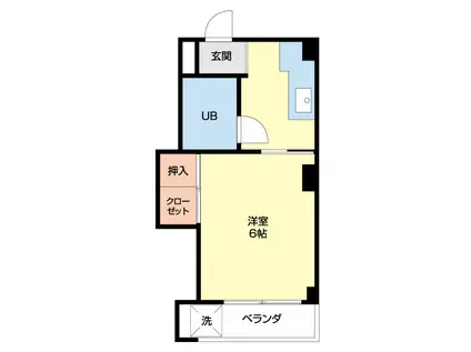 レジデンス富士見(1K/1階)の間取り写真