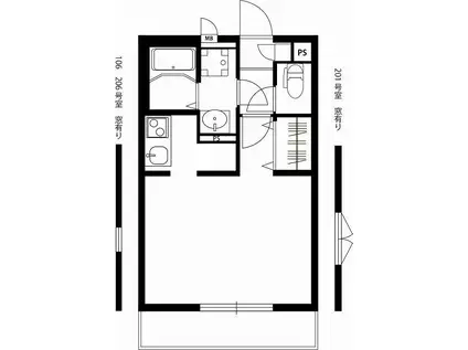 リブリ・BRUN(1K/1階)の間取り写真