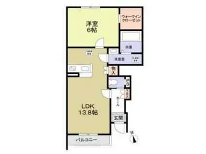 フォレストコート目白(1LDK/1階)の間取り写真