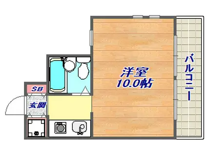 ジョイフル東灘Ⅱ(ワンルーム/2階)の間取り写真