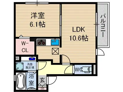 CASA(1LDK/1階)の間取り写真