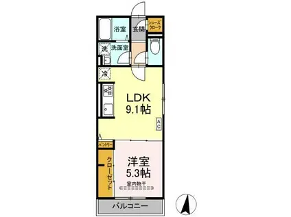 プルミエール(1LDK/3階)の間取り写真