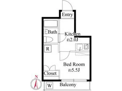 エクセル8TH(1K/7階)の間取り写真