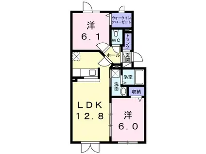 メゾンドソレイユ(2LDK/2階)の間取り写真
