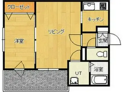 カーサ・ルネス(1LDK/2階)の間取り写真
