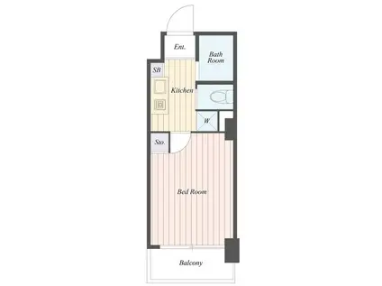 スカイコート新宿御苑前(1K/1階)の間取り写真