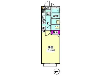 カサ・ブランダ(1K/1階)の間取り写真