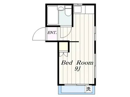 手島コーポ(ワンルーム/2階)の間取り写真