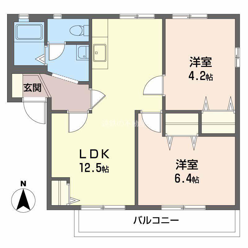 フレグランス大石(3DK/2階)の間取り写真