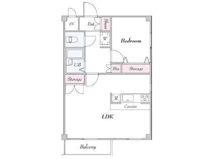 CLARTE(1LDK/2階)の間取り写真