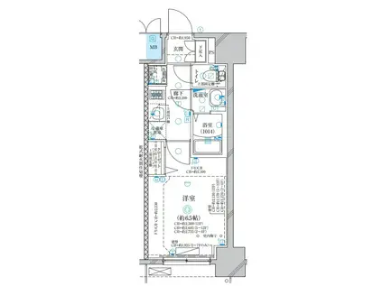 ディアレイシャス名古屋太閤通(1K/3階)の間取り写真