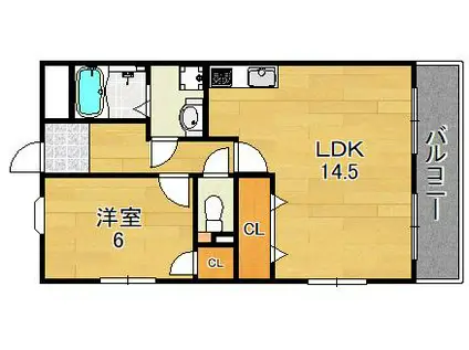 第5渡部ビル(1LDK/3階)の間取り写真