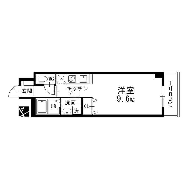 シーム・ドエル筒井(ワンルーム/2階)の間取り写真