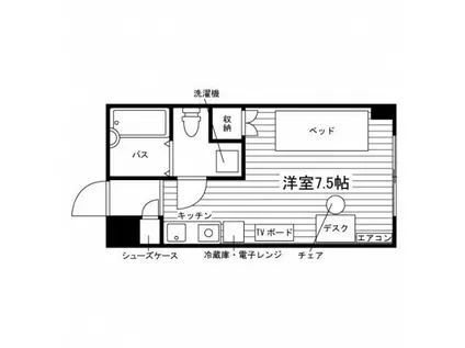 学生会館 オンズオーワン(ワンルーム/4階)の間取り写真