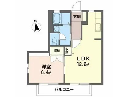 さくら館 C(1LDK/2階)の間取り写真
