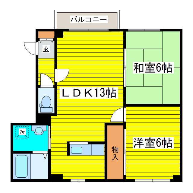 ルミナス26(2LDK/1階)の間取り写真