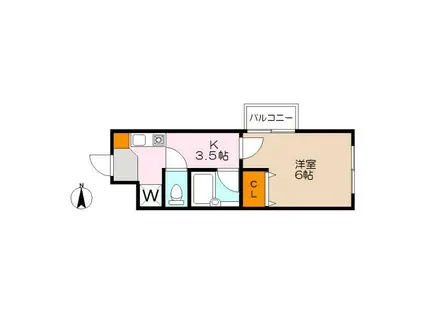 蕨ヒルズ Y棟(1K/4階)の間取り写真