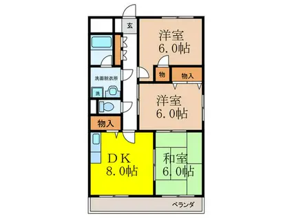 ロイヤルハイム(3DK/4階)の間取り写真