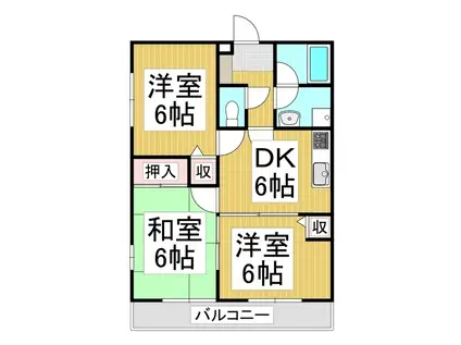 サクレ・ヴェール(3DK/1階)の間取り写真