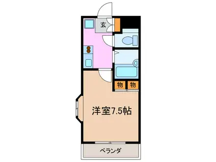 カサブランカ二村台(1K/2階)の間取り写真