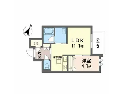メゾン ド シルヴィア(1LDK/1階)の間取り写真