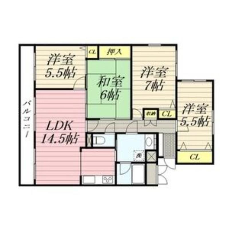 タウンシップ旭ヶ丘(4LDK/2階)の間取り写真