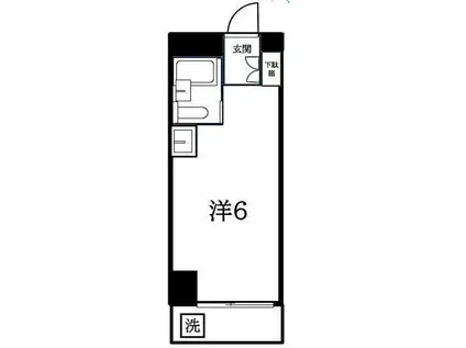トップルーム新宿公園第2(ワンルーム/1階)の間取り写真
