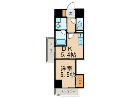 THE SQUARE・CLUB RESIDENCE(1DK/6階)の間取り写真
