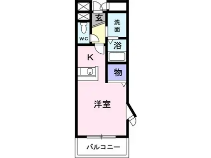 ホワイトウッド(ワンルーム/4階)の間取り写真