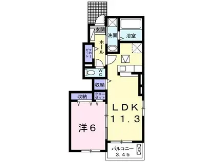 グランツェII(1LDK/1階)の間取り写真