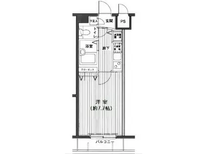 グランド・ガーラ渋谷松濤(1K/4階)の間取り写真