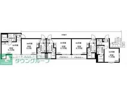 プルームコート川崎浅田(ワンルーム/3階)の間取り写真