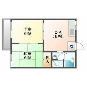 コートビレッジ藤山台(2DK/2階)の間取り写真