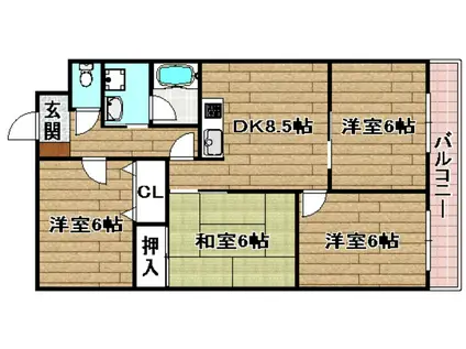 ダイアマンション(4DK/2階)の間取り写真